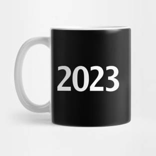 2023 Minimal White Text Typography Mug